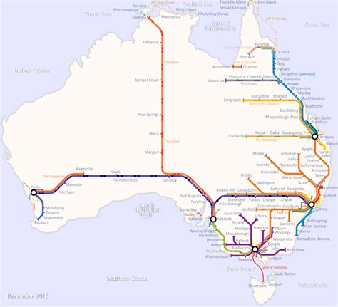 Map Of Australian Train Services Australia Map Australian Maps