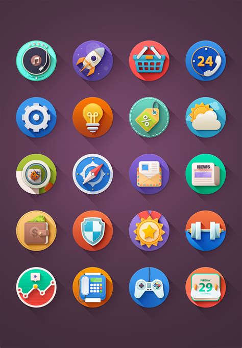 120 Free Flat Icon Sets On Behance