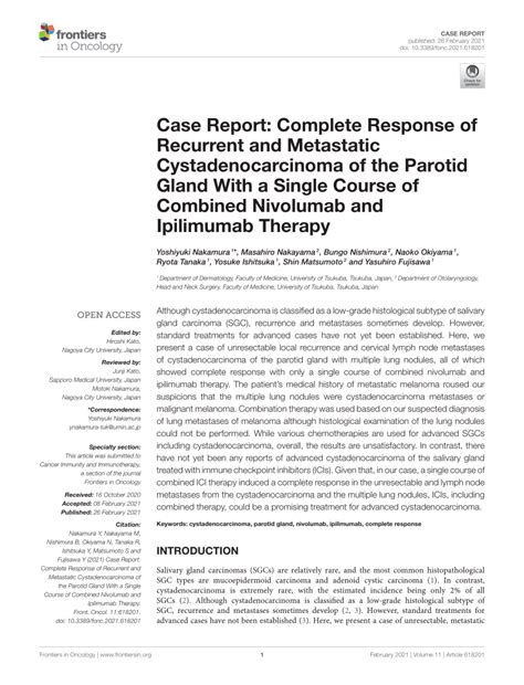 Pdf Case Report Complete Response Of Recurrent And Metastatic