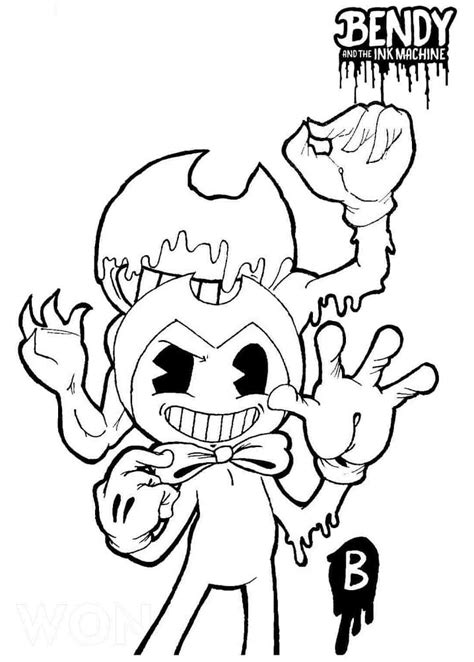 Free Printable Bendy Coloring Pages Pdf Coloringfolder The Best