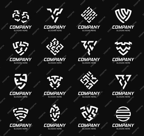 plantillas de logotipos e insignias colección de logotipos de botones vectoriales vector premium