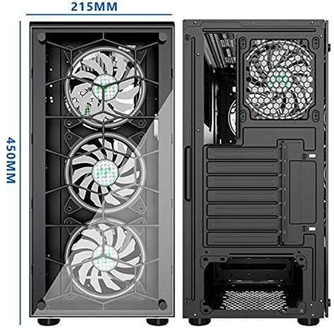 Musetex Atx Mid Tower Chassis Gaming Pc Case Argb Fans Pre Installed