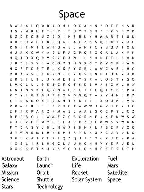 Space Word Search Wordmint