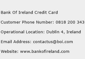 The customer support phone number of bank of ireland credit card is 0818 200 343 (click phone number to call). Bank Of Ireland Credit Card Number | Bank Of Ireland Credit Card Customer Service Phone Number ...