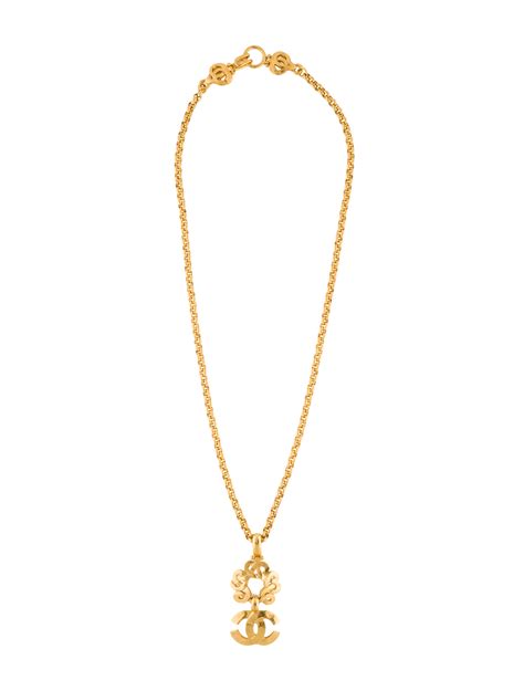 Chanel Hammered Cc Drop Necklace Necklaces Cha102236 The Realreal