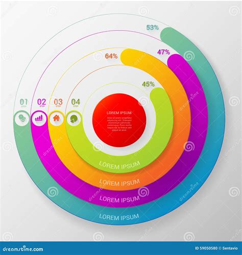 Vector Circular Chart Graph Infographic Template Background