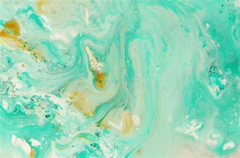 Abstract Marble Pastel Pale Blue Mint Green Gold Color
