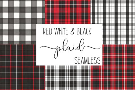 Black White And Red Plaids Buffalo Checks Patterns