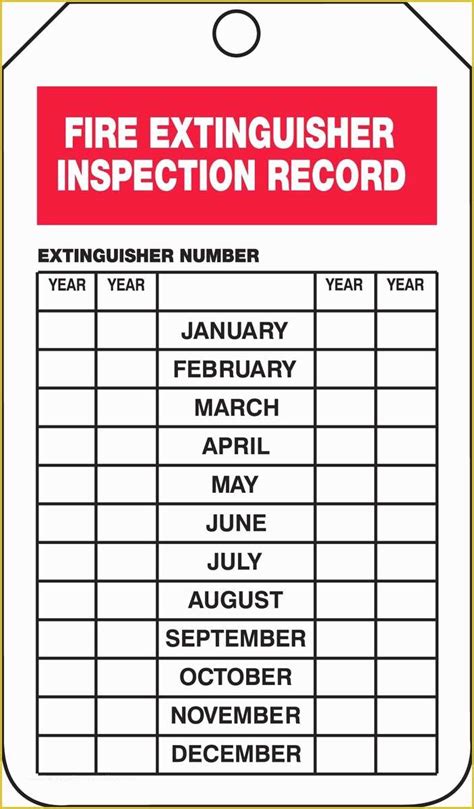Fire Extinguisher Inspection Log Printable Monthly Fire Extinguisher Inspection Form Excel
