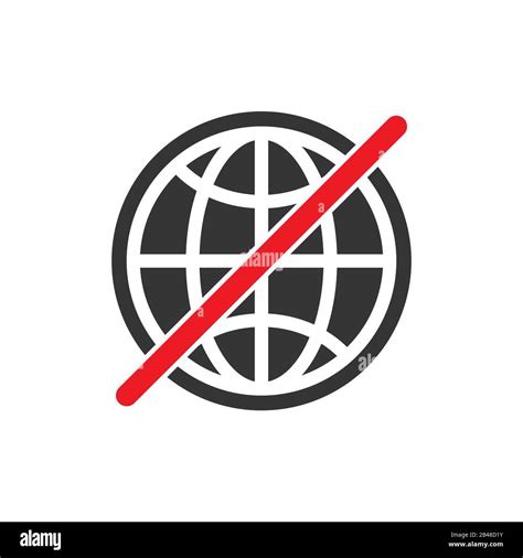 No Internet Connection Sign No Globe Vector Icon On White Background
