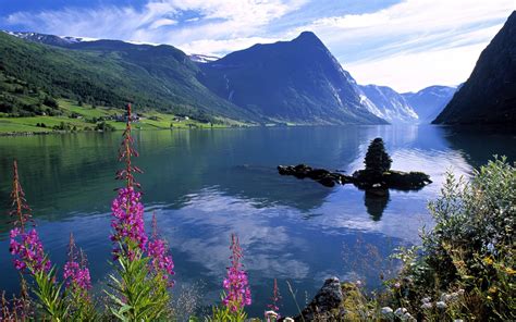 Wallpaper Landscape Lake Nature Reflection Fjord Valley