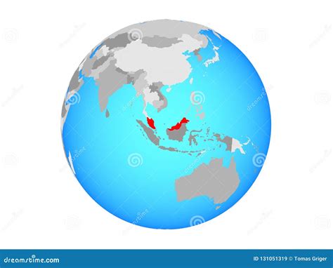 Malaysia On Globe Isolated Stock Illustration Illustration Of