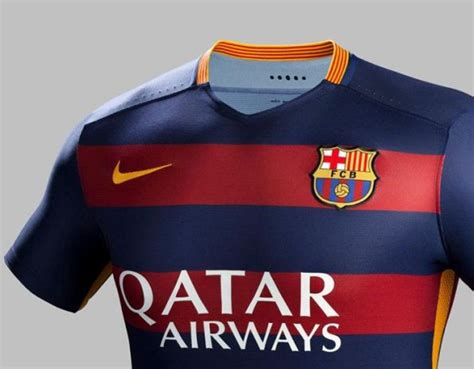 Official New Barcelona Strip 15 16 Barca Home And Away Kits 2015 2016