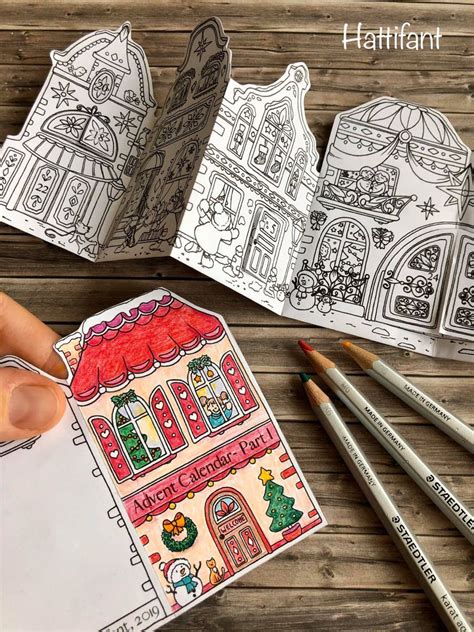 Make Yourself A Gorgeous Christmas Town Advent Calendar Templates And