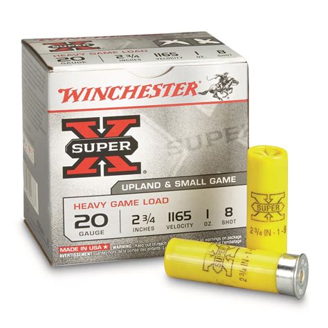 Winchester 20 Gauge 2 34 1 Oz Super X Heavy Game Field Shotshells