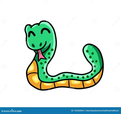 A Very Cute Happy Snake Stock Illustration Illustration Of Funny