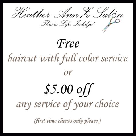 Ideas on how to offer salon promotions, discounts, deals and special offers profitably without damaging your business. Heather AnnZ Salon - Sales and Special Events - Hair Salon ...