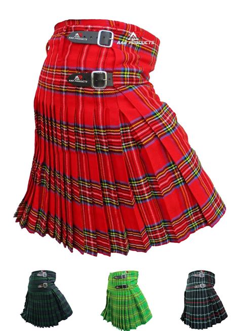 Mens Kilt Scottish Tartan Kilts 13oz Highland Casual Wear 4 Acrylic