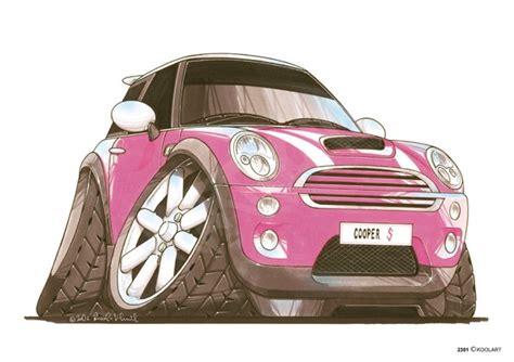 Mini Cooper S Pinkwhite Kartoons