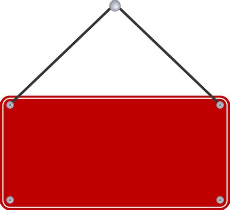 Blank Red Sign Plate Hanging On Transparent Background 13666497 Png