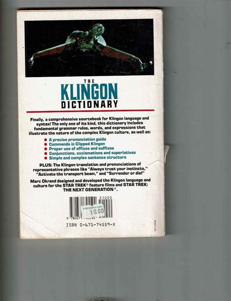 Star Trek The Klingon Dictionary Pocket Book Marc Okrand Next