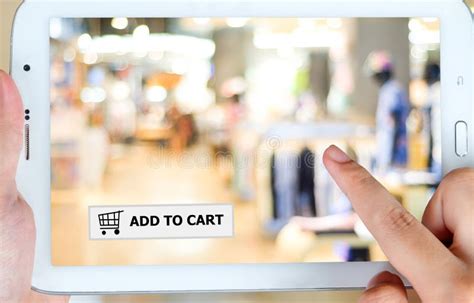 Add To Cart On Tablet Screen Business E Commerce Stock Image Image