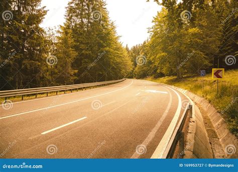 Asphalt Road Passing Through The Forest Stock Image Image Of Mountain