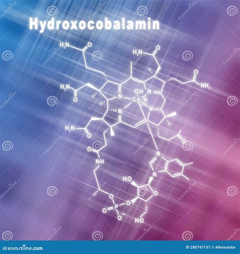 Hydroxocobalamin Vitamin B12 Structural Chemical Formula Stock