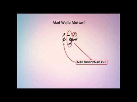 Huruf bacaan mad ada tiga yaitu alif, wau, dan ya'. Ilmu Tajwid - Hukum Mad Wajib Muttasil - YouTube