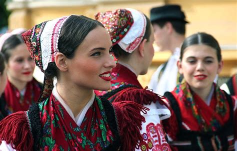 Traditional Hungarian Attire Worn By A Beautiful Hungarian Young Lady