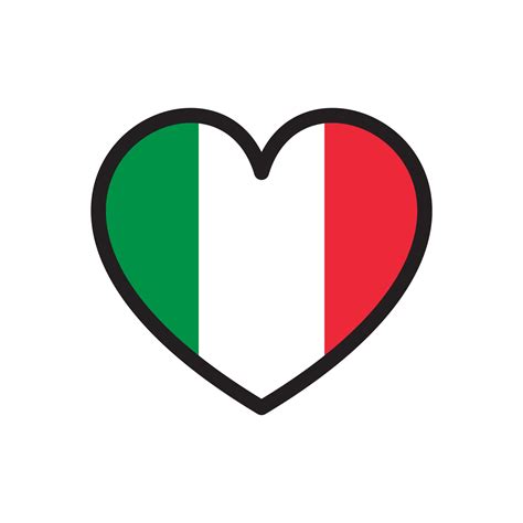 Italy flag with heart 3550224 Vector Art at Vecteezy
