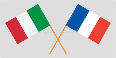 The Crossed France And Italy Flags Official Colors Proportion