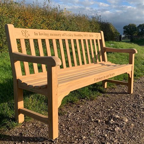 Teak Memorial Bench 5ft Rochester Fsc Certified Hardwood Memorial Benches