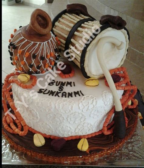 Yoruba Traditional Wedding Cake Talking Drum Is Vanilla Coconut Cake