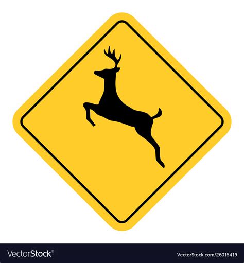Wild Animals Traffic Sign Royalty Free Vector Image