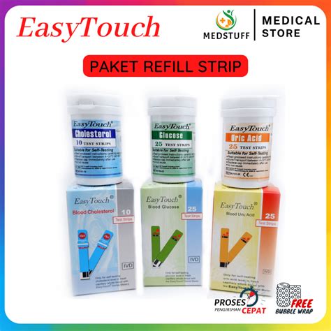 Jual Easy Touch Refill Strip Glucose Gula Darah Diabetes Uric Acid Asam Urat Cholesterol