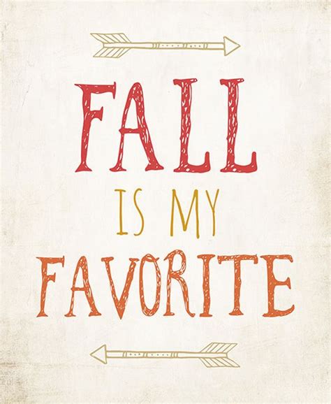 Fall Is My Favorite Typography Print Art Rustic Happy Fall Autumn