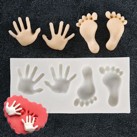 Aouke Cute Baby Hands And Feet Baking Silicone Mold High Temperature