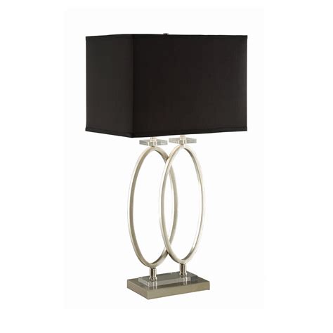 Table Lamp Brushed Nickel Finish And Black Shade