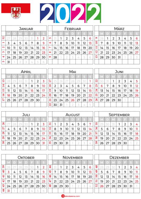 Kalender 2022 Brandenburg Zum Ausdrucken