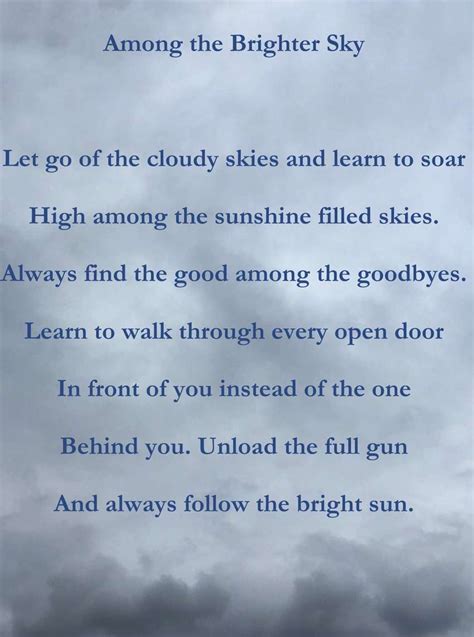 Upbeat Inspirational Poems Among The Brighter Sky Visual Poem Du