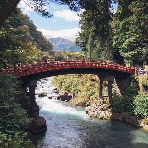 The Sacred Bridge Shinkyo Crossing The Daiya River Is Known As One Of