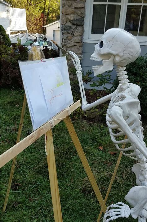 in photos stamford skeletons pose in couple s front yard each day