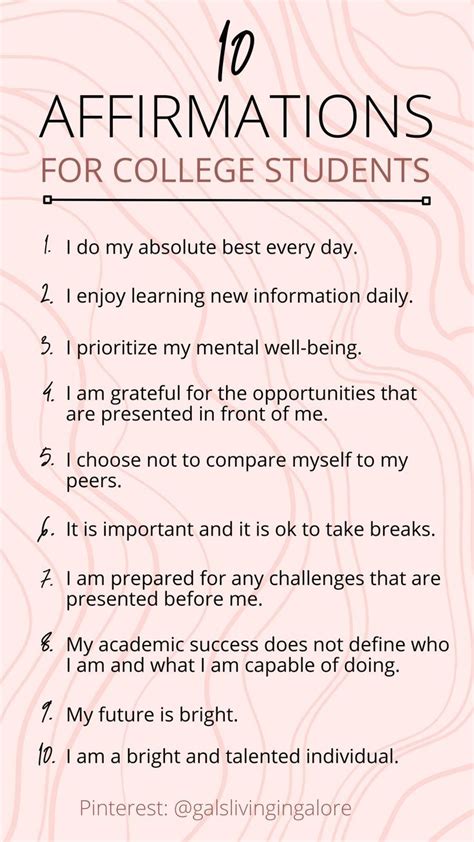 10 Affirmations For College Students 📚 Affirmations By Galsliving