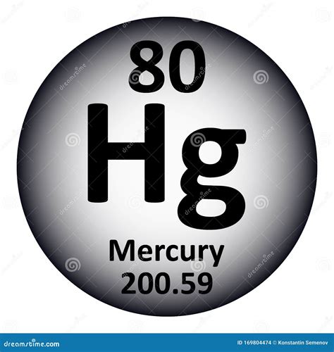 Periodic Table Element Mercury Icon Stock Illustration Illustration