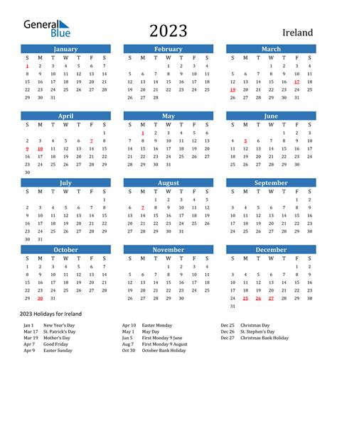 2023 Ireland Bank Holidays 2023 Calendar