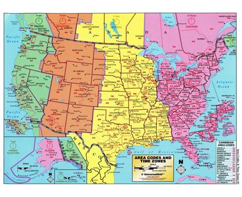 North America Time Zone Map With Cities