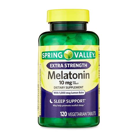 Spring Valley Extra Strength Melatonin Tablets Dietary Supplement 10