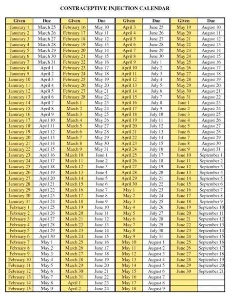 Depo Provera And Printable Calendar And 2021 Template Calendar Design