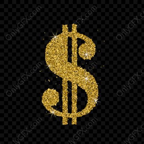 Dollar Sign Gold Glitter Png Transparent